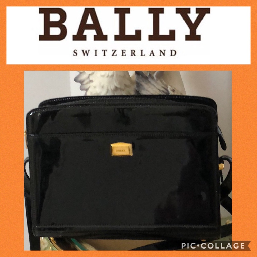 Vintage Bally Black Patent Leather shoulder bag